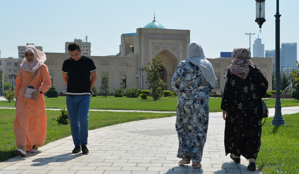 People walk in the capital Tashkent. (AFP)