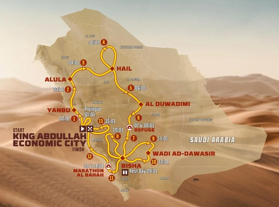 Dakar Rally Saudi Arabia 2027 has revised route with 3 new stages and record distance