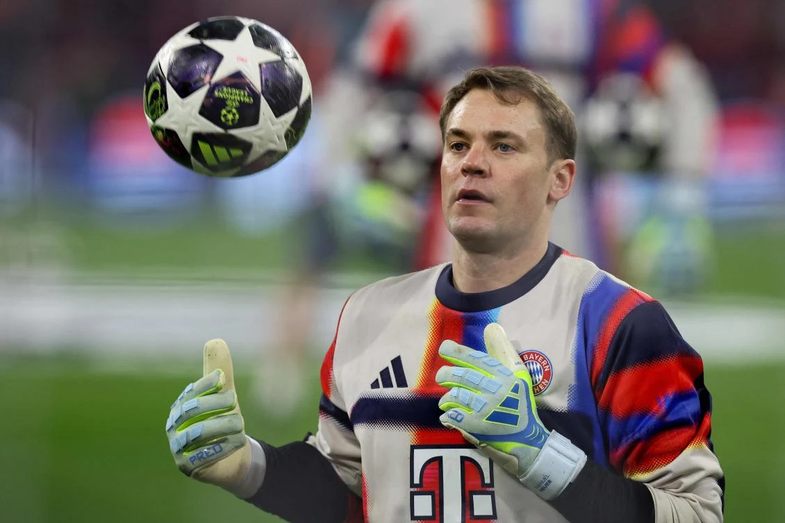 Bayern Munich veteran Manuel Neuer announced on May 15, 2026 that he has extended his contract at the German champions by one year until 2027. (AFP)