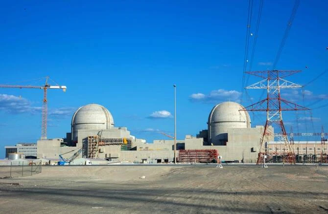A fire broke out following a drone strike on the Barakah Nuclear Power Plant in the emirate of Abu Dhabi on May 17. (AFP/File)