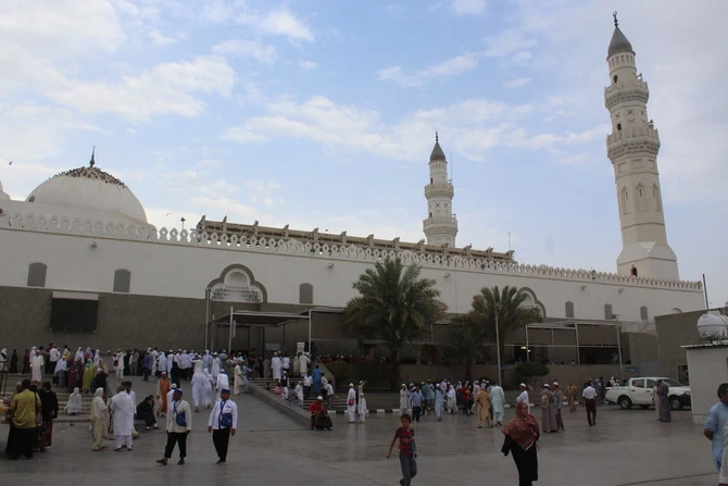 Quba Mosque in Madinah is witnessing a massive influx of visitors. (AN Photo by Yousuf Muhammad)