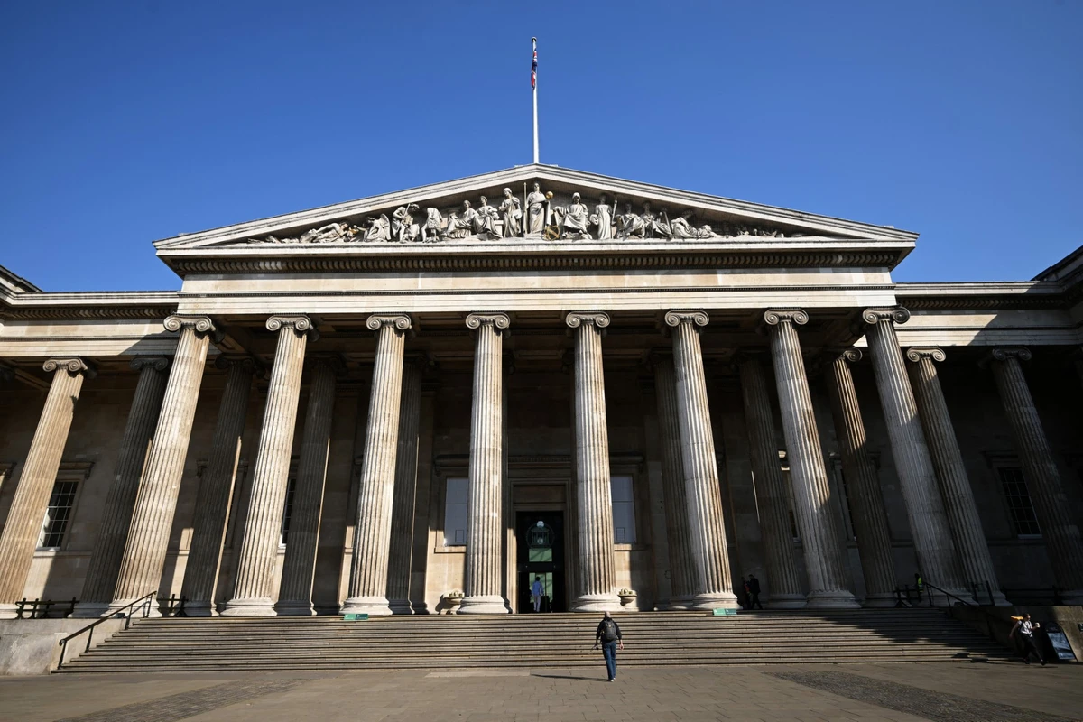 Members of the public use the front entrance of the British Museum in London on May 13, 2025. (File/AFP)