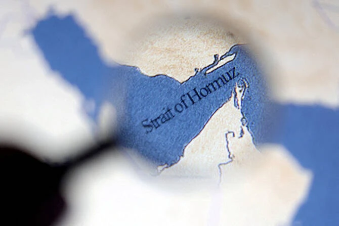 A map showing the Strait of Hormuz is seen in this illustration taken June 22, 2025. (Reuters)