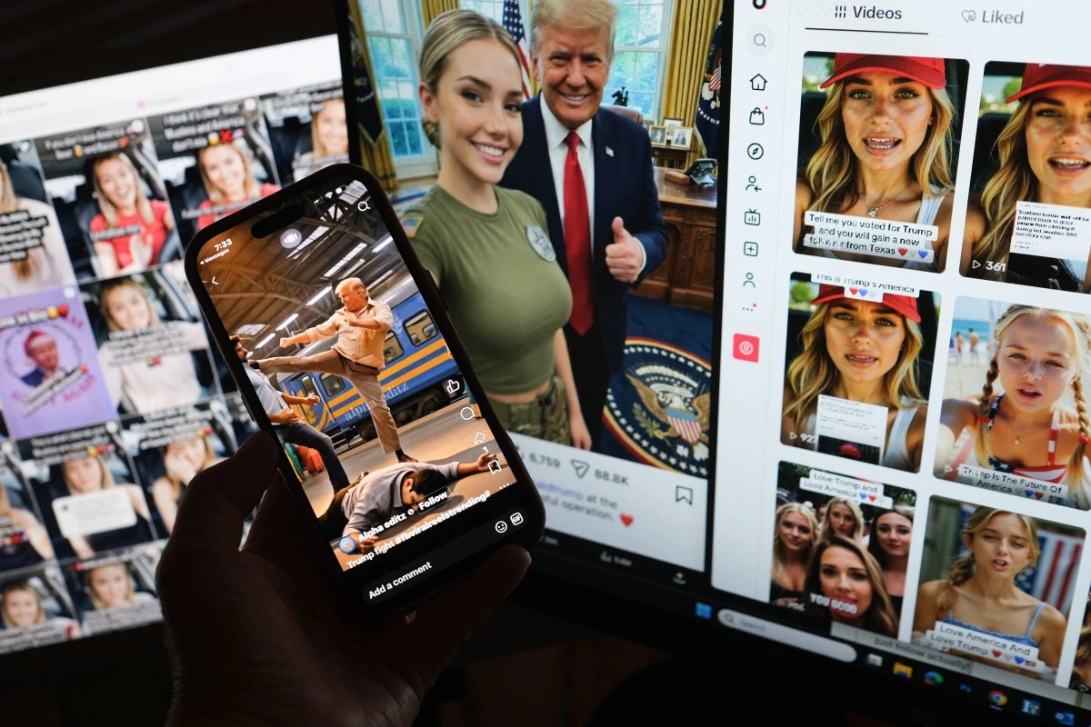 Above, AI-generated images posted on pro-Trump AI influencers’ social media accounts. (AFP file photo)