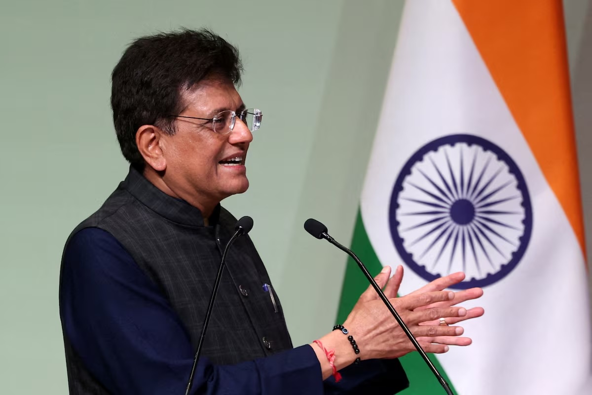 India's Commerce Minister Piyush Goyal speaks at the India-Korea Business Forum at Bharat Mandapam in New Delhi, April 20, 2026. (Reuters/File)