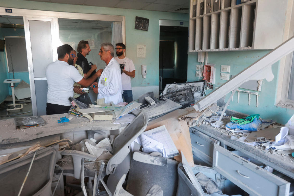 The interior of Jabal Amel Hospital, which was damaged in an Israeli strike on Monday, in Tyre, Lebanon, June 2, 2026. (Reuters)