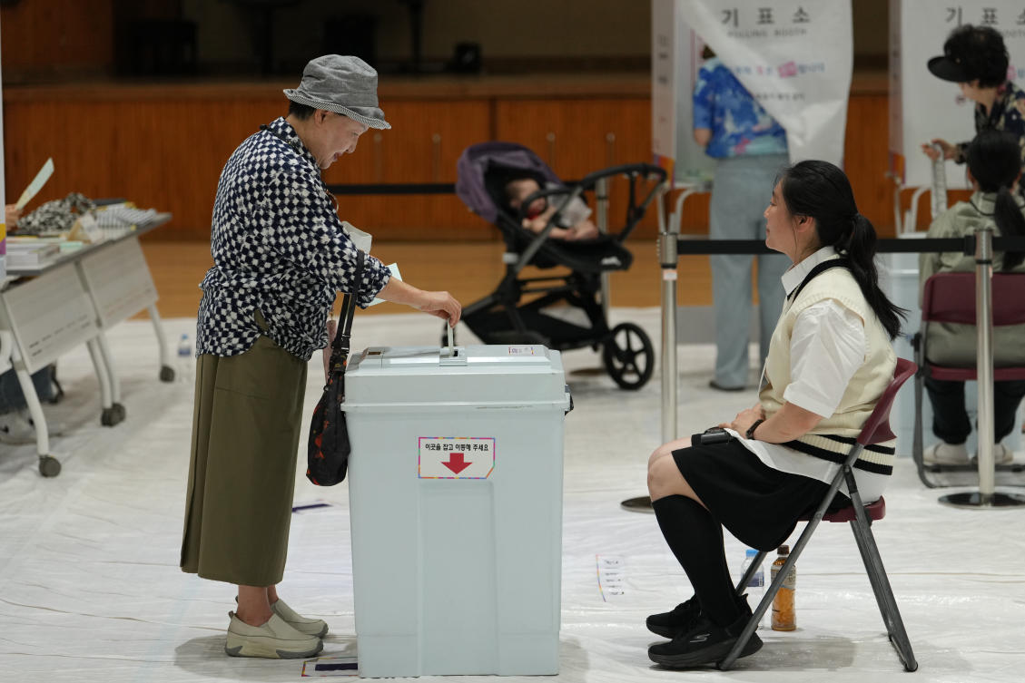 As of noon, the voter turnout rate stood at 19 percent, according to South Korea’s election commission. South Korea has 44.6 million eligible voters. (AP)