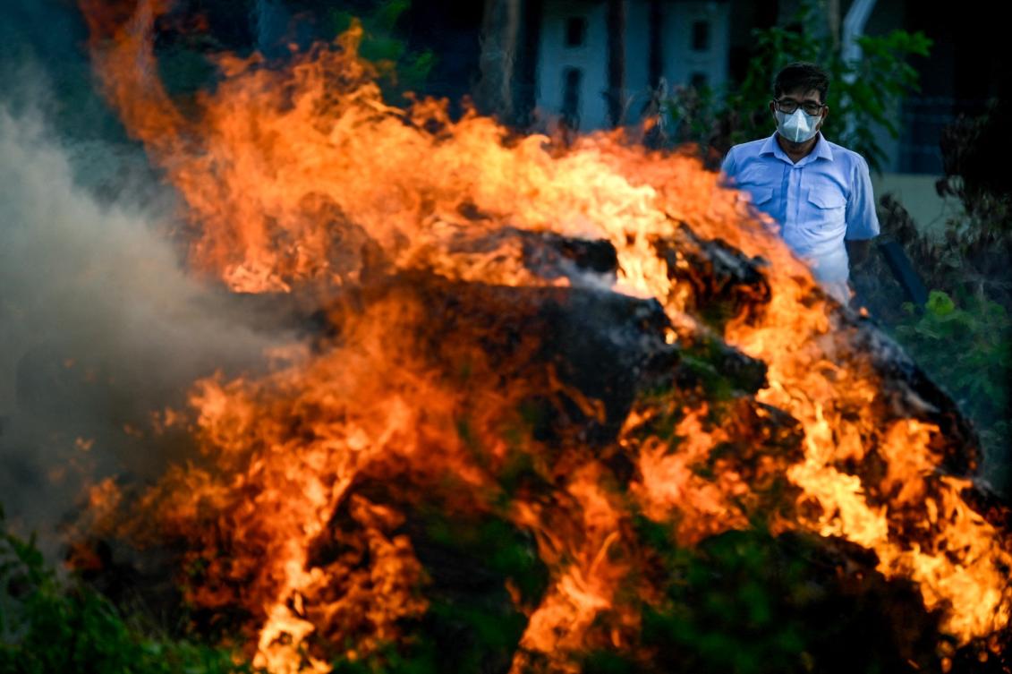 Indonesian police officers burn seized marijuana at the regional police headquarters in Banda Aceh on October 6, 2025. (File/AFP)