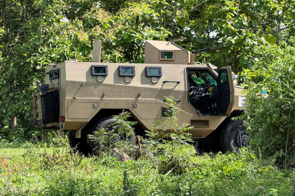 A Nigerian military truck is stationed inside Oyo National Park near the Yawota community, where dozens of pupils and teachers were abducted in a large-scale school attack, in Oyo State, Nigeria, on June 2, 2026. (Reuters)
