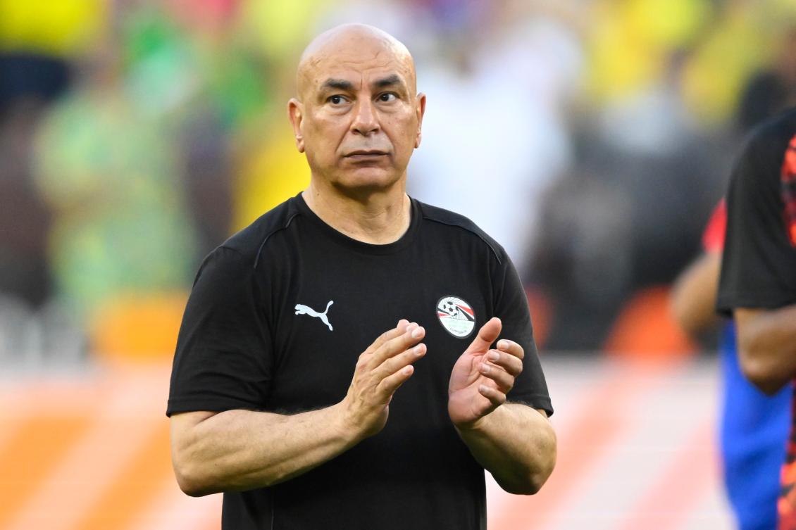 Egypt head coach Hossam Hassan reacts after an international friendly soccer match against Brazil in Cleveland, Saturday, June 6, 2026. (AP)
