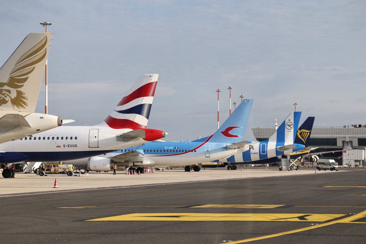 Aircrafts are parked on the tarmac at Rome's Fiumicino airport in Italy on June 6, 2026, as European airlines monitor higher jet fuel costs and supply concerns linked to tensions in the Middle East. (Reuters)