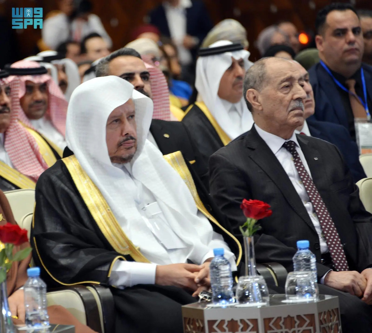 This photo taken on May 3, 2025, shows Sheikh Abdullah bin Mohammed Al Al-Sheikh, speaker of Saudi Arabia's Shoura Council, attending the 38th AIPU Conference in Algiers. (SPA)