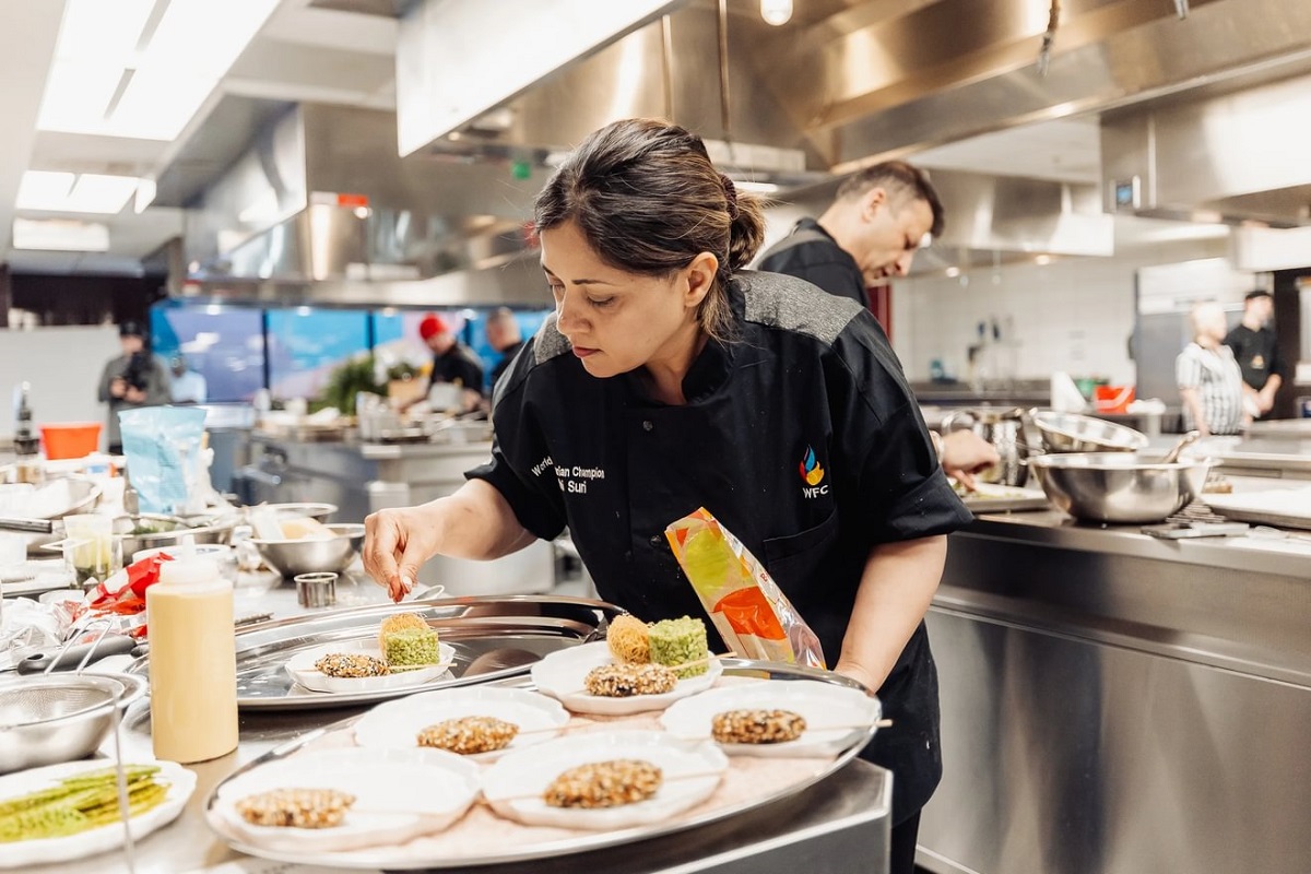 Chef Surabhi Suri competing in the World Food Championships. (Supplied)
