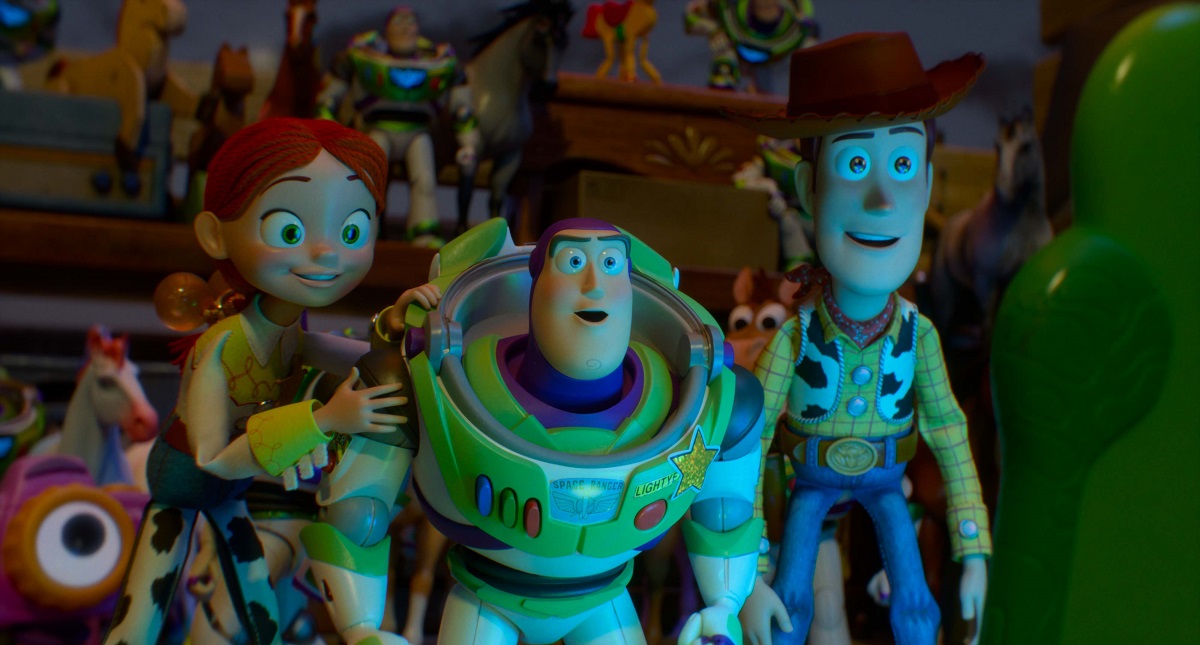 Jessie, Buzz Lightyear, and Woody in 'Toy Story 5.' (Disney-Pixar)