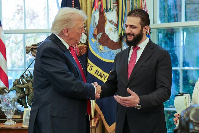 Syrian President Ahmed Al-Sharaa received an invitation to head to the United States later this month, where he met his counterpart Donald Trump last November, a diplomatic source told AFP on Thursday. (AFP/File)
