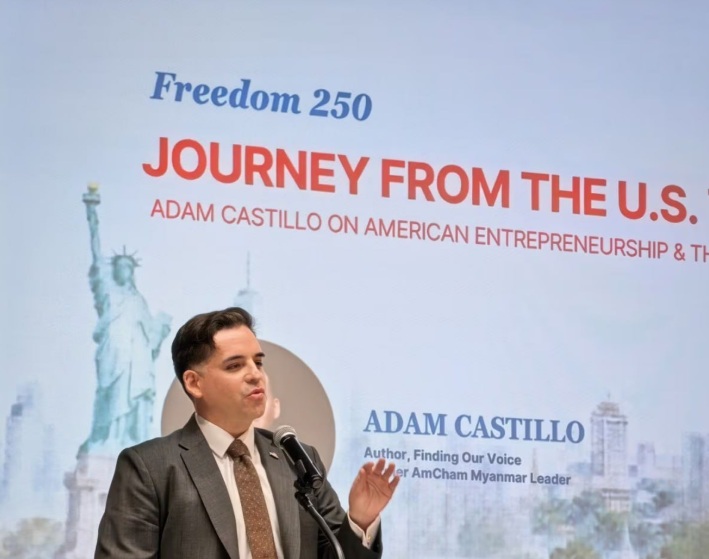 Security consultancy founder Adam Castillo published a book recently detailing his work in the business community through Myanmar’s military putsch, after which much of the foreign community quit the country. (X/@ViewsofMM22)