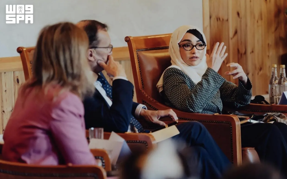 Minister plenipotentiary at the Saudi Ministry of Foreign Affairs, Manal Radwan, represented Saudi Arabia in a high-level panel titled “Mediation in a Turbulent Middle East.” (SPA)