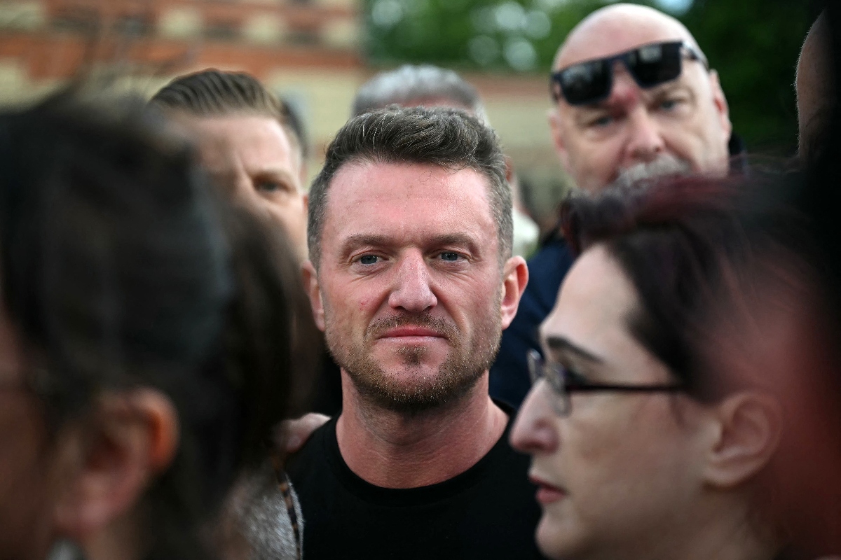 Robinson, whose real name is Stephen Yaxley-Lennon, said on X he was held on Saturday evening for around three hours under the Counter-Terrorism and Border Security Act. (AFP)