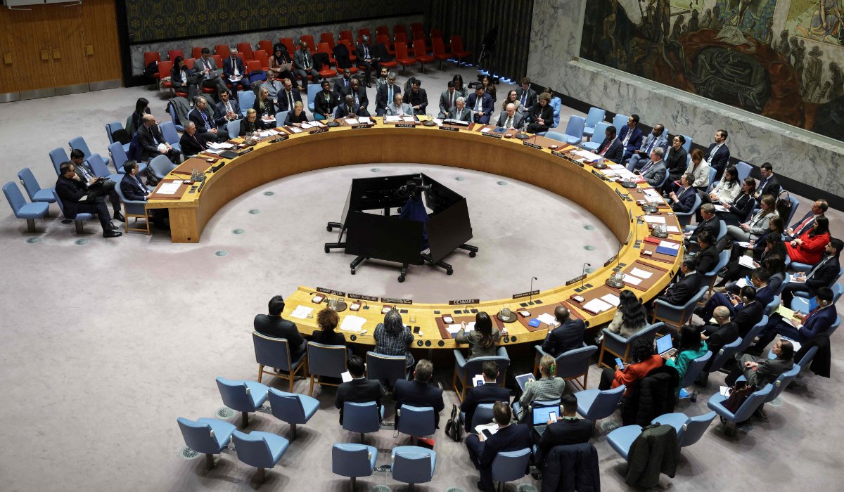 General view of a UN Security Council meeting on the situation in Iran at United Nations headquarters in New York on January 15, 2026. (AFP)