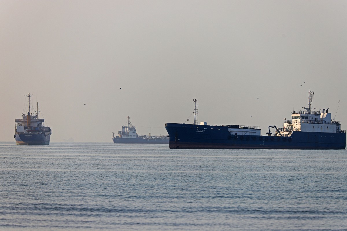 In this picture obtained from Iran's ISNA news agency on June 1, 2026, vessels sail at Suru Beach in Bandar Abbas along the Strait of Hormuz. (AFP)