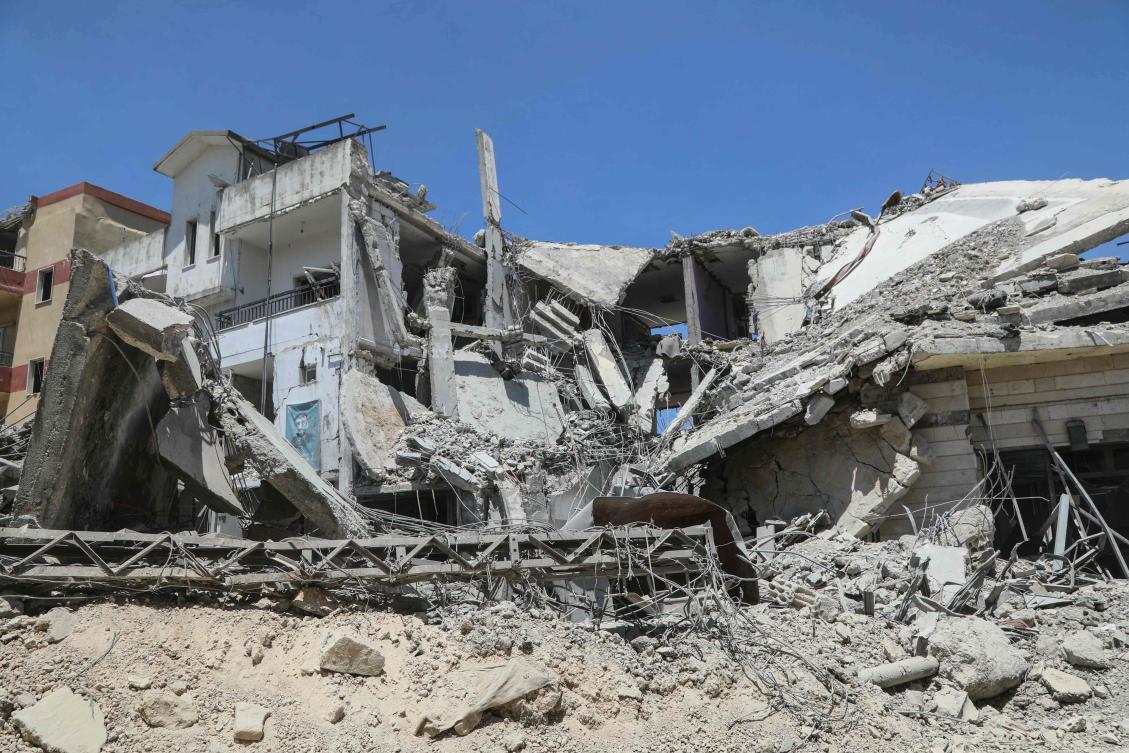 A photograph shows destroyed buildings in the southern village of Srifa on Jun. 16, 2026. (AFP)