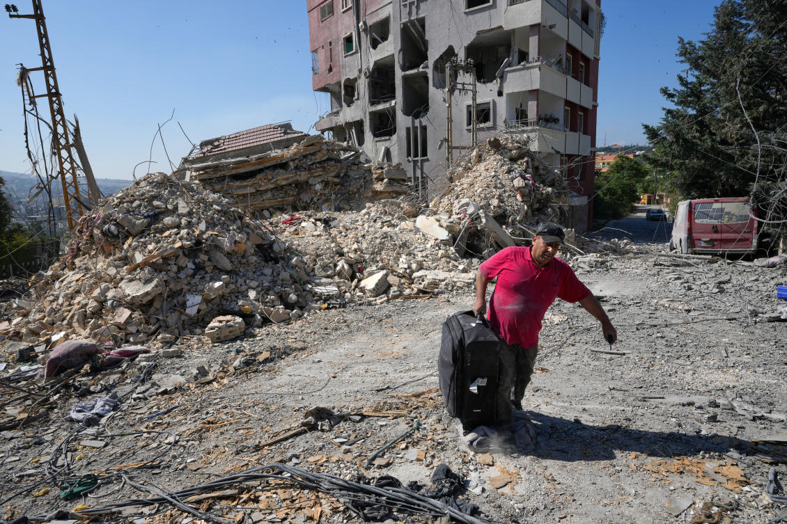 Few residents return to Lebanon’s Nabatiyeh after a US-Iran truce with fighting nearby