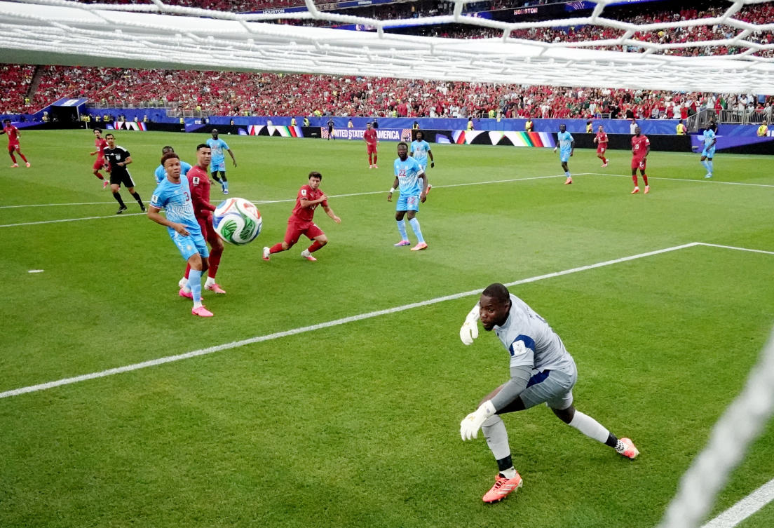 Portugal’s Joao Neves scores their first goal past DR Congo’s Lionel Mpasi during their — FIFA World Cup 2026 — Group K — match at Houston Stadium, Houston, Texas, — Jun. 17, 2026 (Reuters)
