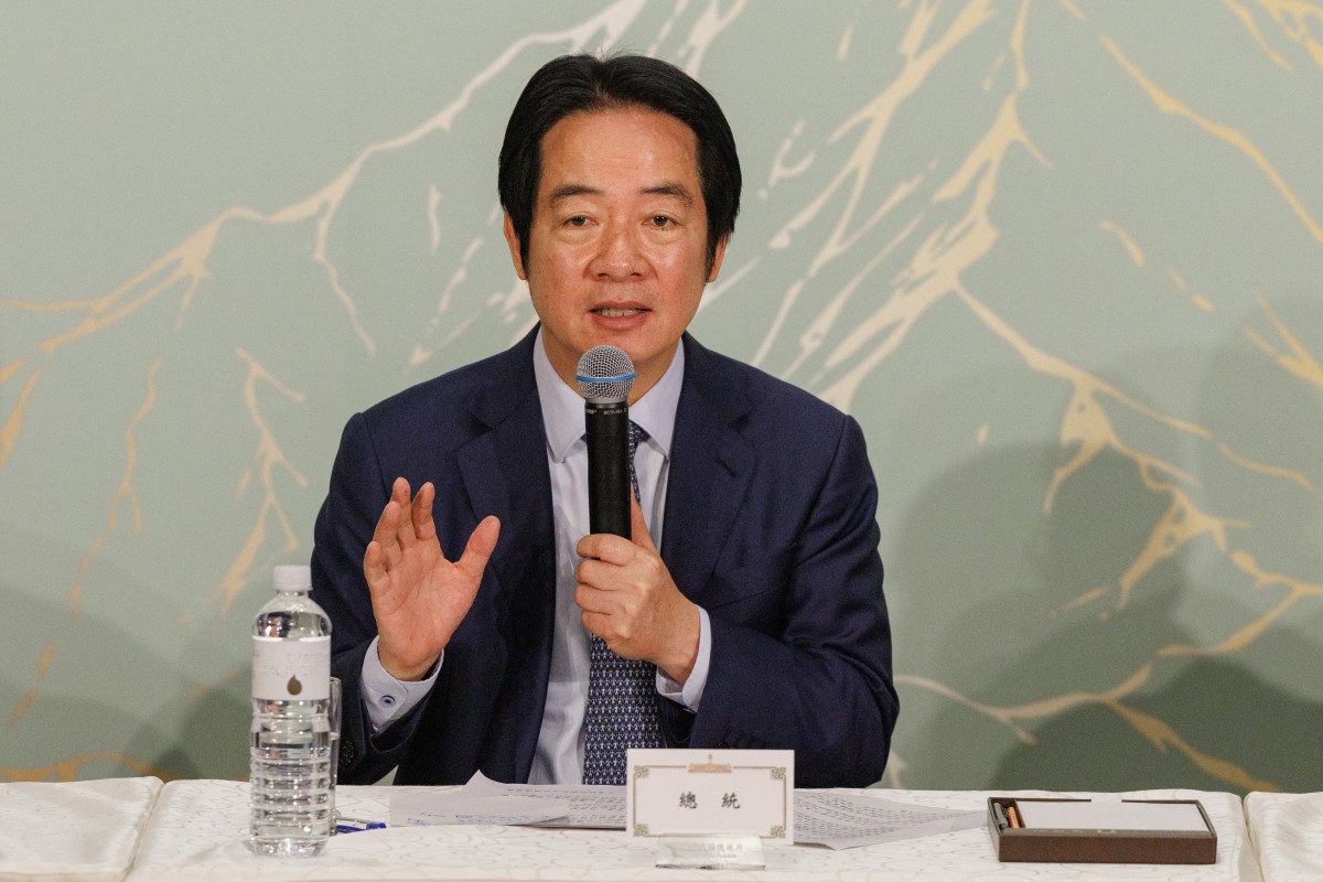Taiwan's President Lai Ching-te takes part in a briefing with foreign correspondents in Taipei, Taiwan. (AFP)