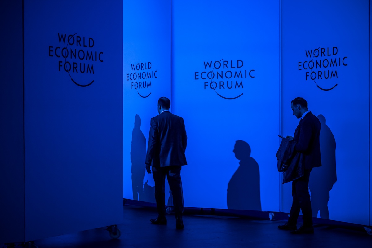 Attendees are seen during a session at the Congress Centre during the final day of the World Economic Forum (WEF) annual meeting in Davos on January 23, 2026. (FILE/AFP)