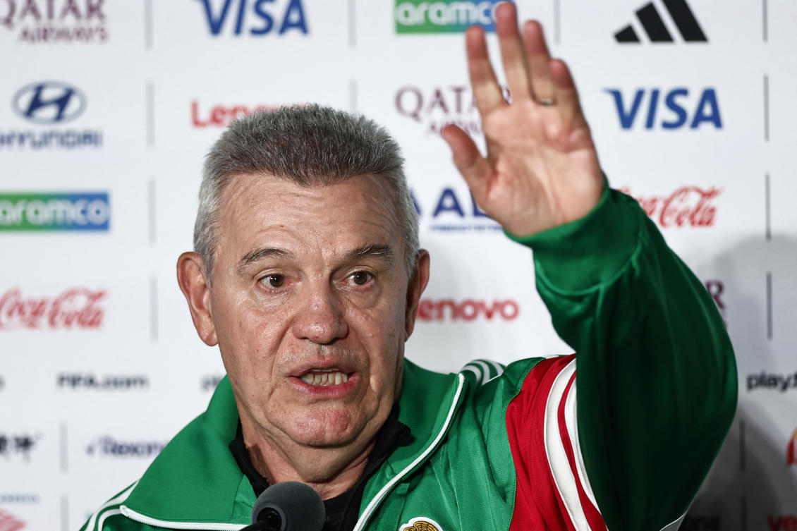 Mexico’s head coach Javier Aguirre gives a press conference at the Guadalajara Stadium in Zapopan, Mexico on Jun. 17, 2026, on the eve of their 2026 World Cup football match against South Korea. (AFP)
