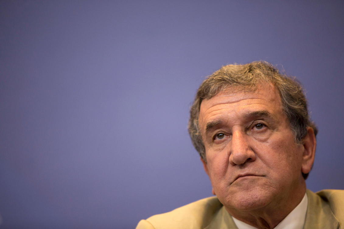 Then technical director Carlos Alberto Parreira attends a news conference at which the team announced their list of players for upcoming friendly matches in Rio de Janeiro, Brazil, in 2013. (AP/File)