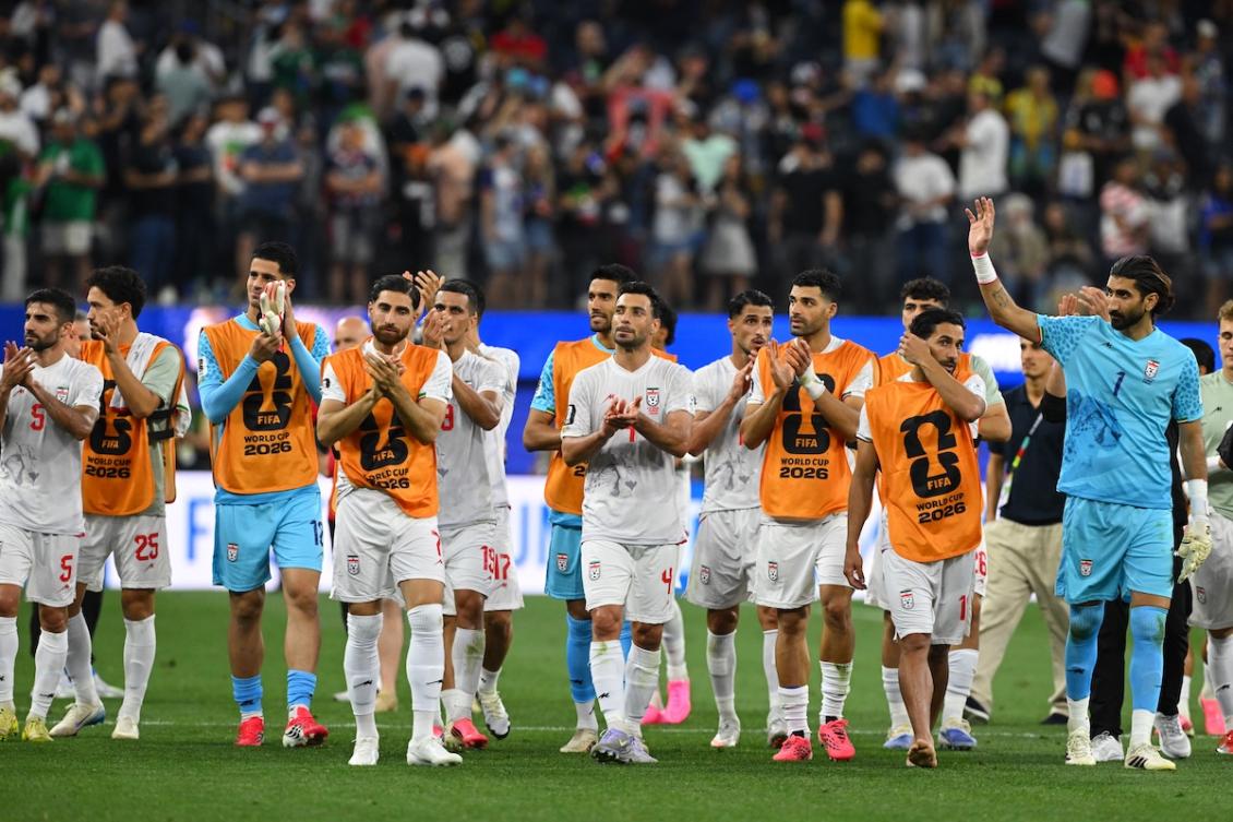 Iran's players greet supporters after the 2026 World Cup Group G football match between Iran and New Zealand at Los Angeles Stadium in Inglewood on June 15, 2026. (FILE/AFP)