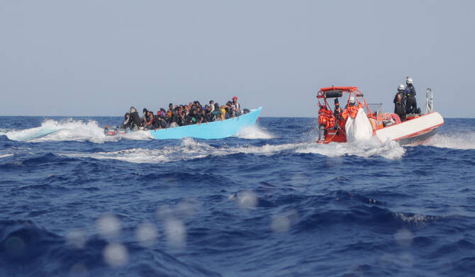 A boat carrying dozens of migrant s bound for European shores capsized off the coast of Libya last week, leaving 51 people dead or missing, a monitoring group said on Friday. (Reuters/File)