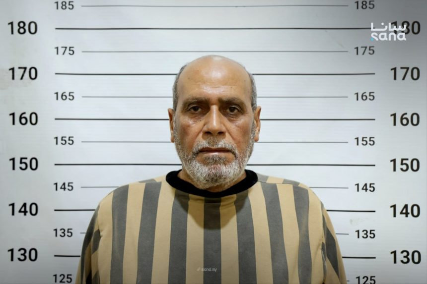 Abdul Ghaffar Al-Hussein, a military commander during the Assad regime, following his arrest by Syrian security forces. (SANA photo)