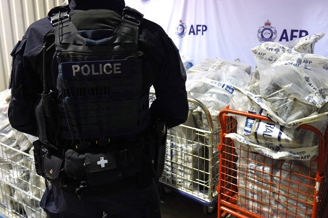 Handout photo taken by the Australian Federal Police shows seized cocaine in Sydney, Australia. (AFP)