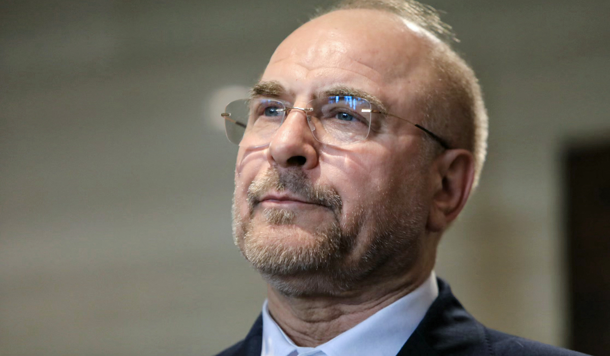 Iran’s Parliament Speaker Mohammad Bagher Ghalibaf is pictured after meeting his Lebanese counterpart in Beirut on October 12, 2024. (AFP file photo)