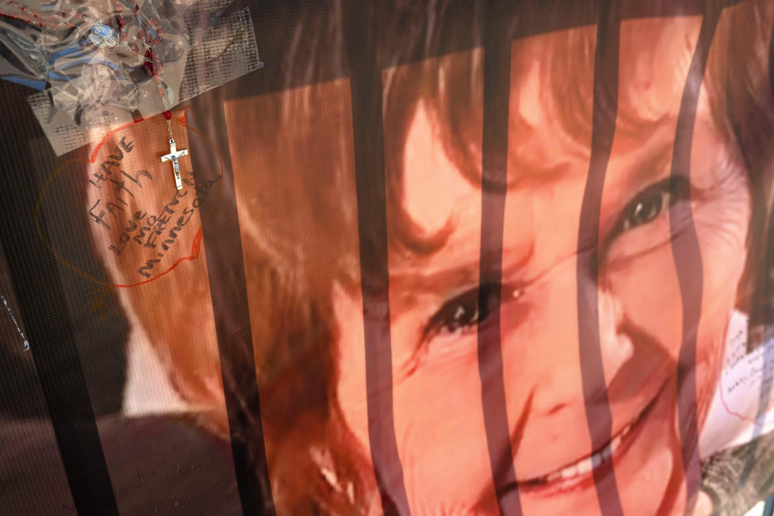 Nancy Guthrie went missing from her home in Tucson, Arizona in the early hours of February 1. Above, a banner with notes from hundreds of well-wishers for Nancy Guthrie on March 6, 2026. (AP)