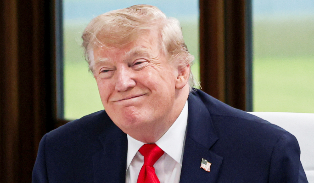 US President Donald Trump reacts during a working session with G7 leaders and outreach partners on international investment partnerships, during the G7 summit, in Evian-les-Bains, France, June 16, 2026. (REUTERS file photo)