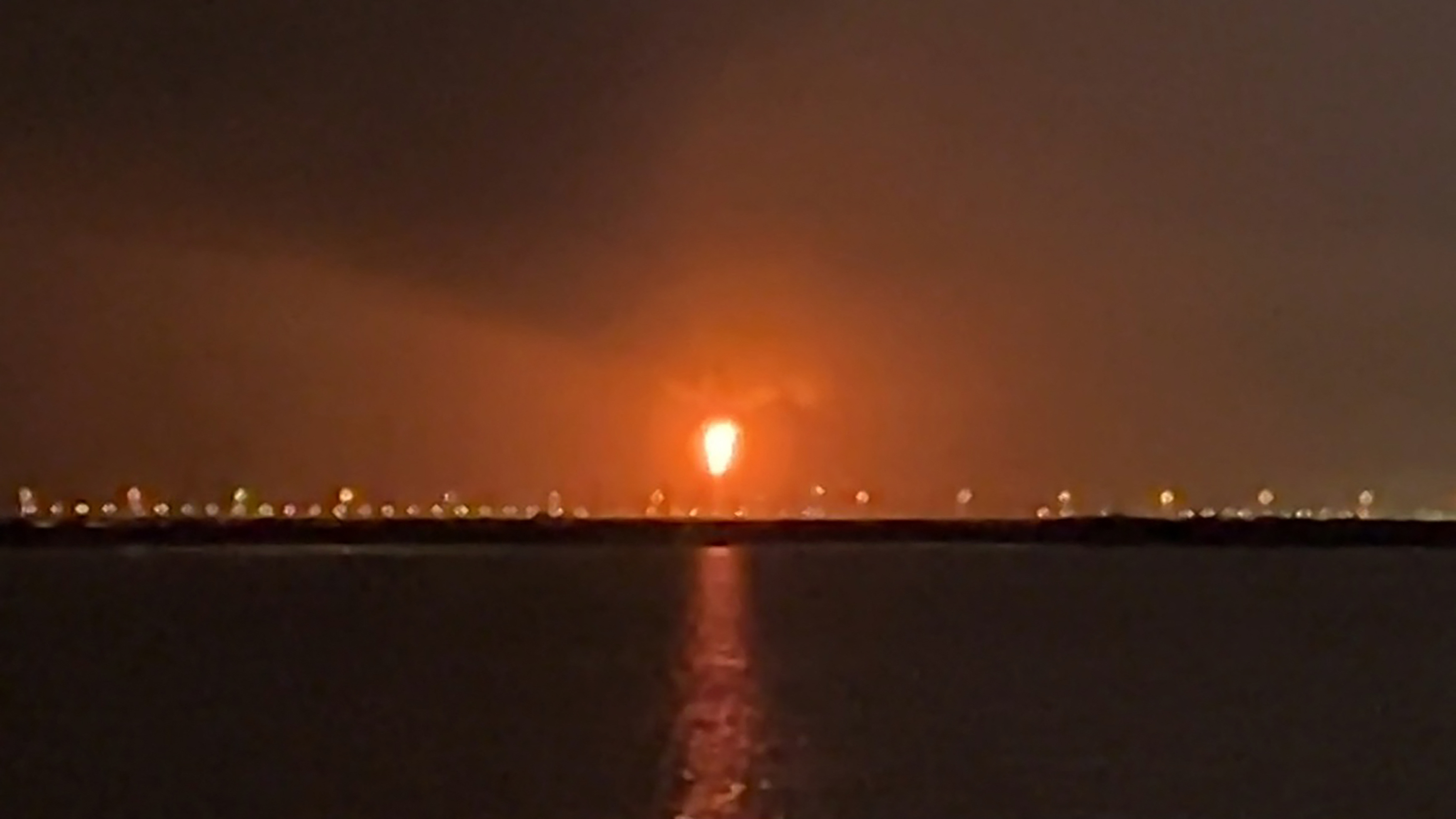 This frame grab from AFPTV video footage on June 21, 2026, shows an explosion at Qatar's Ras Laffan industrial zone, home to the world's largest liquefied natural gas hub, as the result of a "technical incident", the interior ministry says. (AFP)