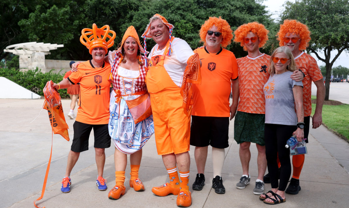 Fans of the Netherlands enjoy the atmosphere before the FIFA World Cup 2026 Group F match between Netherlands and Sweden at Houston Stadium on June 20, 2026 in Houston, Texas. (AFP)