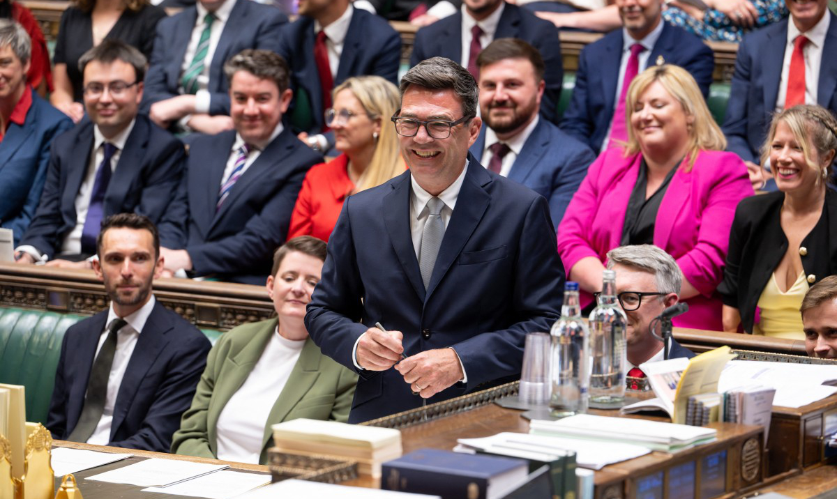 Andy Burnham, a candidate in the 2026 Labour Party leadership race to succeed Starmer, called in 2023 for a ceasefire in Gaza. (AFP)