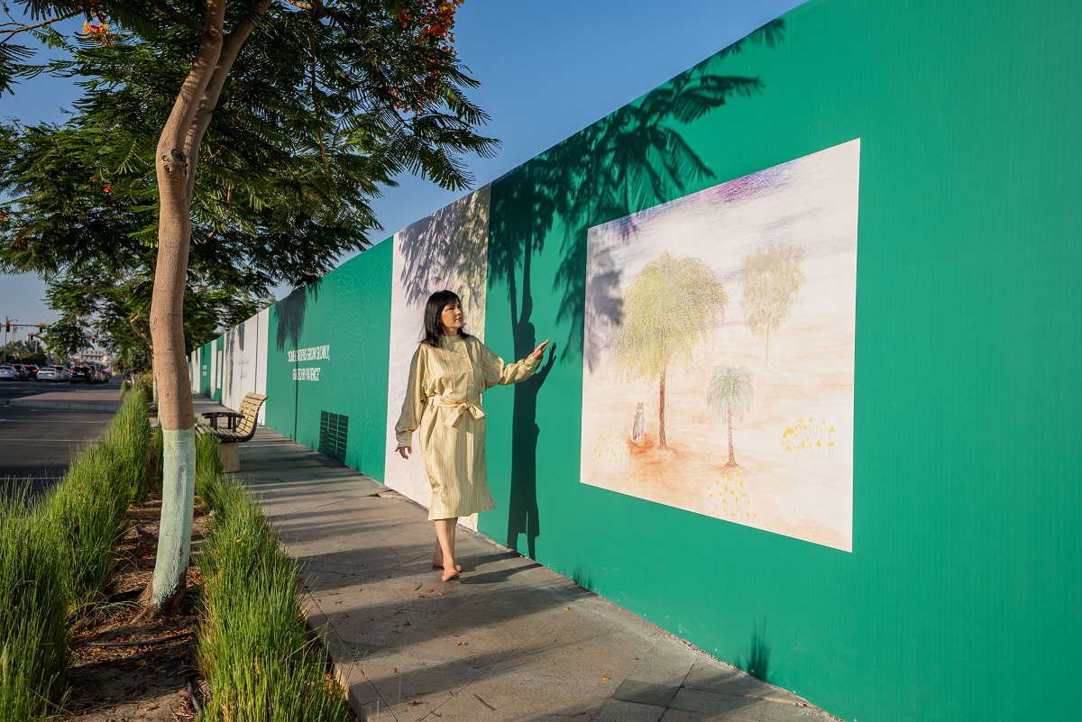 Puerto Rican-born multidisciplinary artist Solimar Miller has unveiled “Flora of Light,” a series of 12 original works displayed across 710 meters of hoardings. (Supplied)
