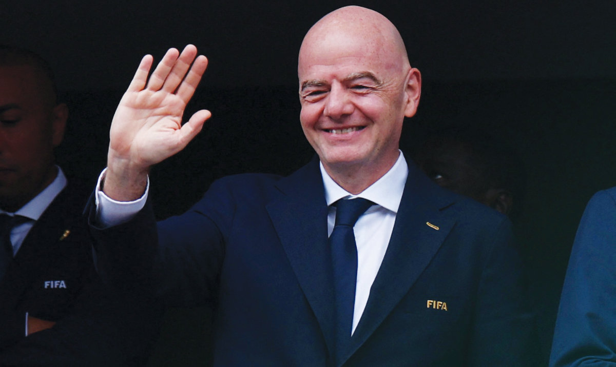 FIFA President Gianni Infantino in the stand before the match between France and Iraq at Philadelphia Stadium in Pennsylvania, US on June 22, 2026. (Reuters)
