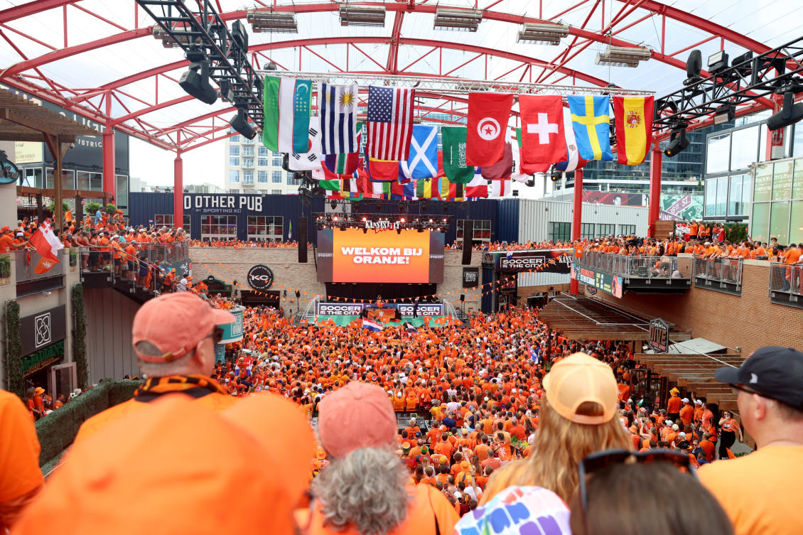 Netherlands fans gather in Kansas City ahead of their FIFA World Cup 2026 — Group F — match against Tunisia — Kansas City, Missouri, on Jun. 25, 2026. (Reuters)