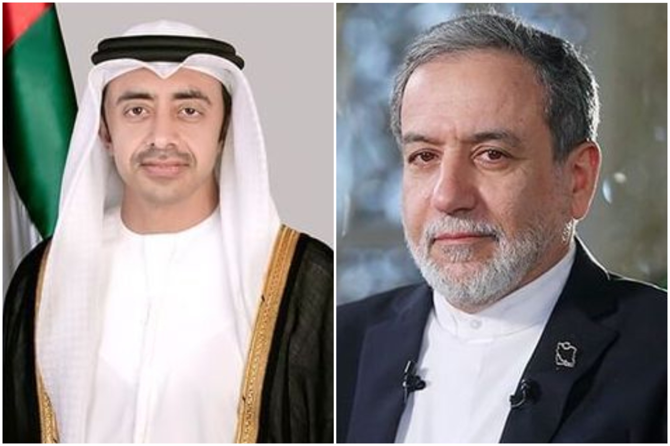 UAE Foreign Minister Sheikh Abdullah bin Zayed and his Iranian counterpart Abbas Araghchi discussed Tehran's negotiations with Washington in a phone call. (WAM)