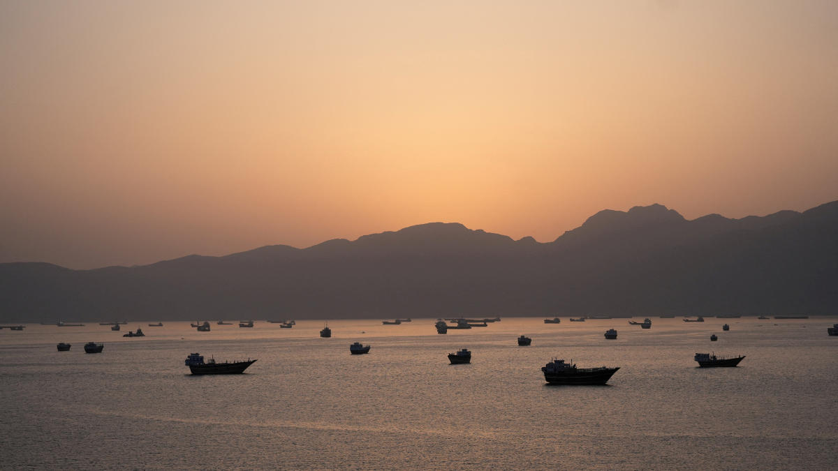 Ships and boats in the Strait of Hormuz, Musandam, Oman, in May. (Reuters/File)