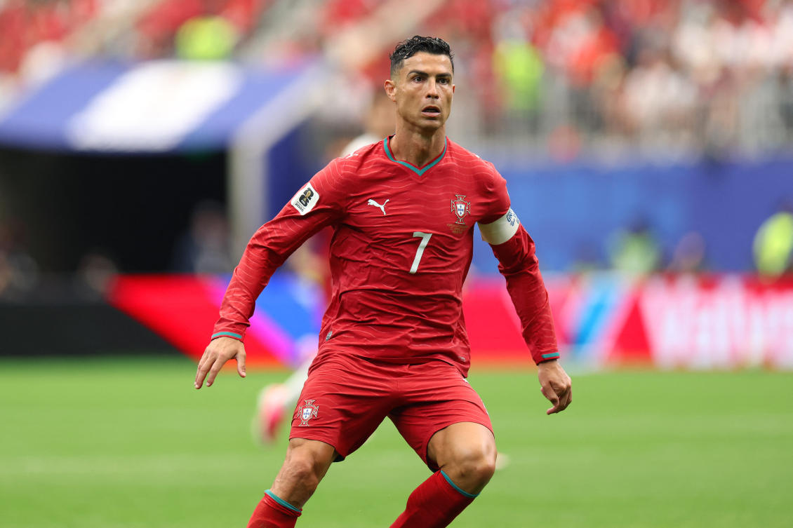 HOUSTON, TEXAS - JUNE 23: Cristiano Ronaldo #7 of Portugal during the FIFA World Cup 2026 Group K match between Portugal and Uzbekistan at Houston Stadium on June 23, 2026 in Houston, United States. Charlotte Wilson/Getty Images/AFP (Photo by Charlotte Wilson / GETTY IMAGES NORTH AMERICA / Getty Images via AFP)