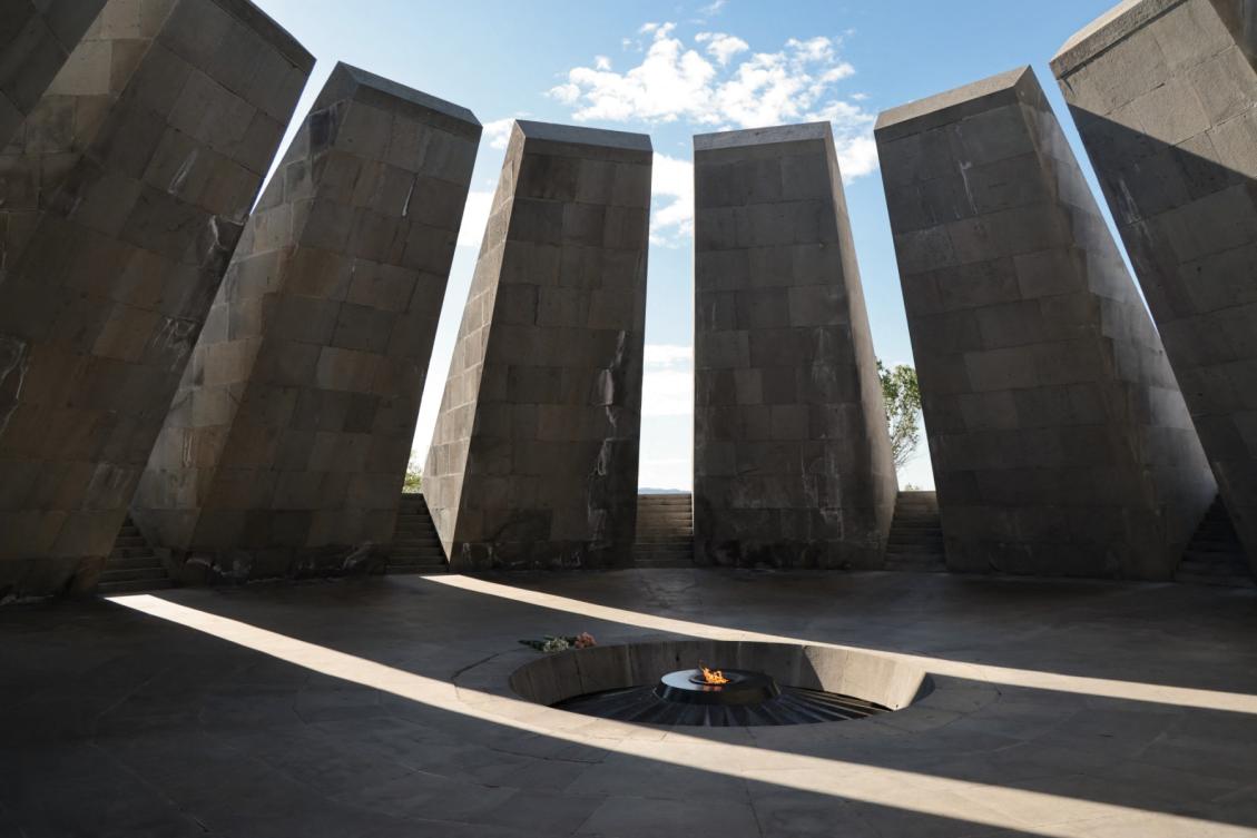 Above, a view of the Tsitsernakaberd Armenian Genocide Memorial on May 5, 2026. (AFP)