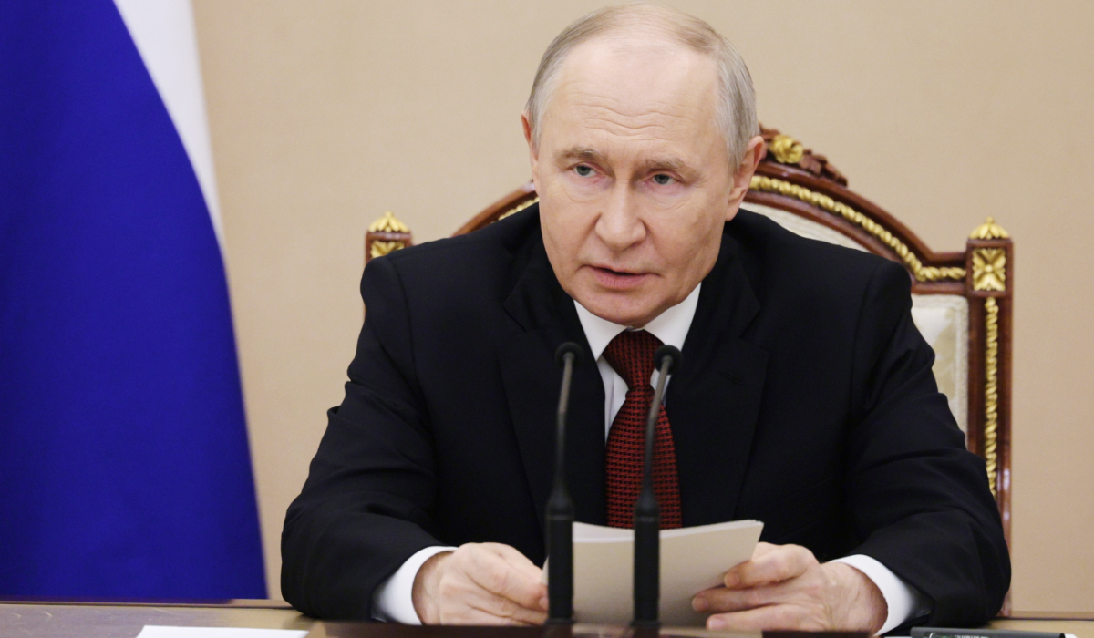 Russian President Vladimir Putin chairs a meeting on domestic fuel supplies at the Kremlin in Moscow, Sunday, June 28, 2026. (AP)