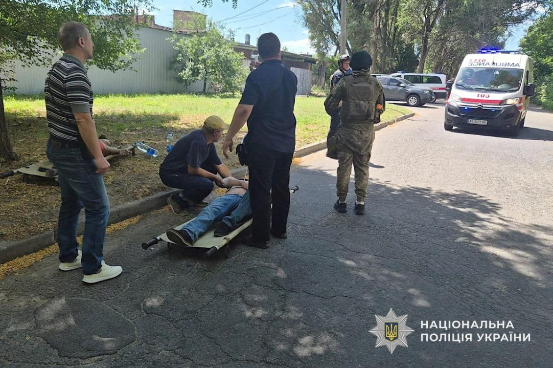 Above, wounded people at a site of a Russian missile strike in Dnipro, Ukraine in this handout picture released June 29, 2026. (National Police of Ukraine via Reuters)